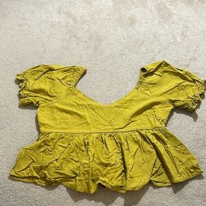American Eagle Yellow Peplum Blouse